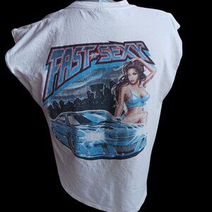 Vintage Men's T-shirt Large Chicana Lowrider Pinup Girl Fast N Sexy Delta USA L